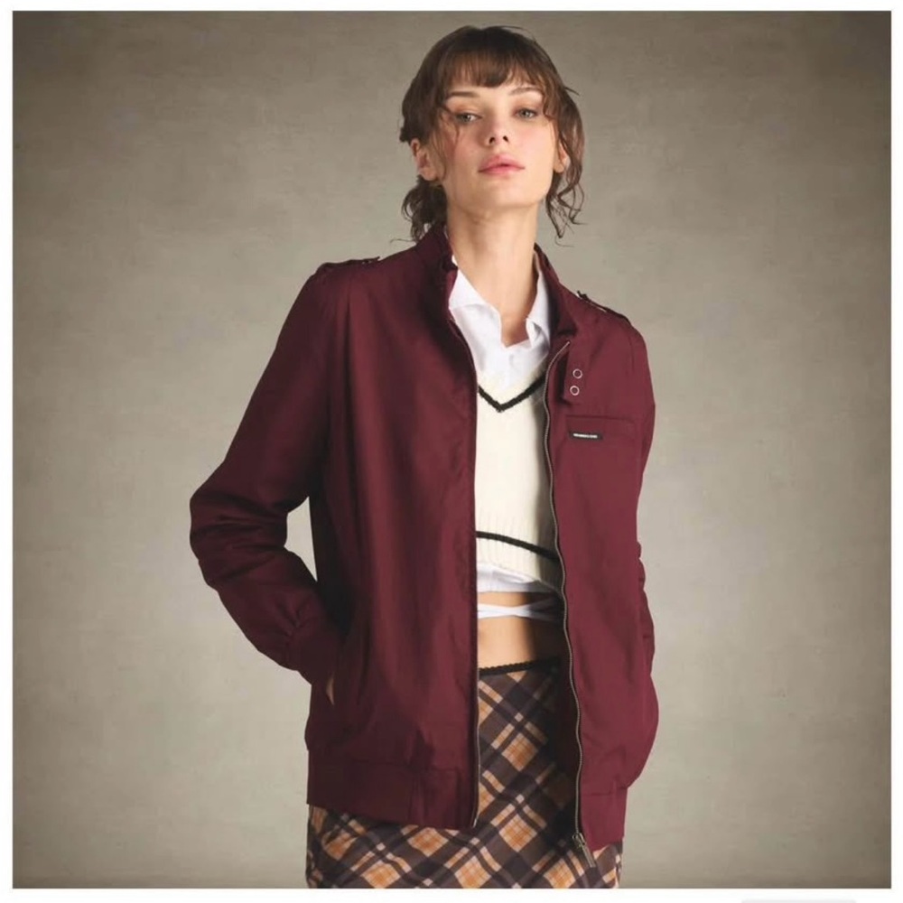 Members Only Women's Maroon Classic Racer Jacket